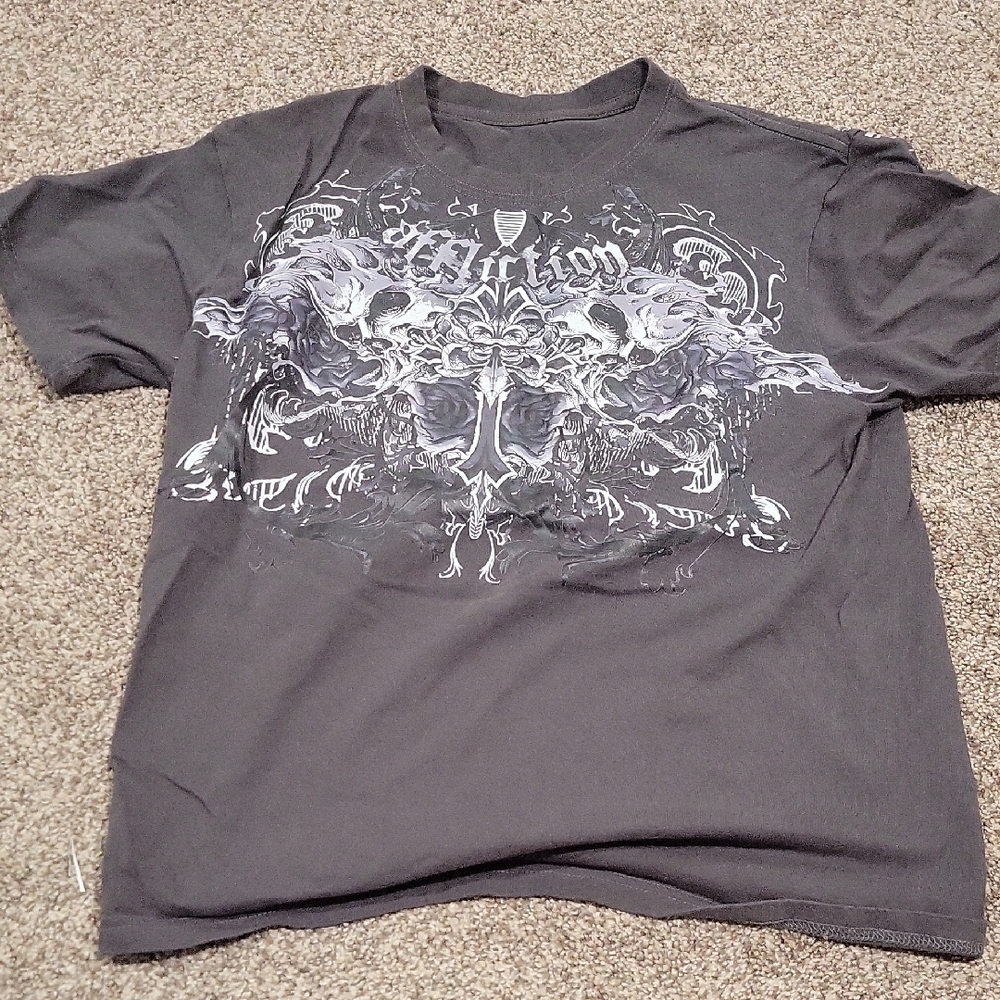 Affliction Men's Charcoal Graphic Tee